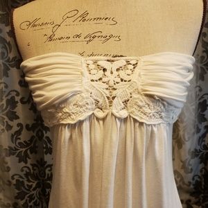 Strapless lace top